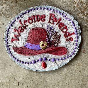 Red Hat Society plaque garden stone